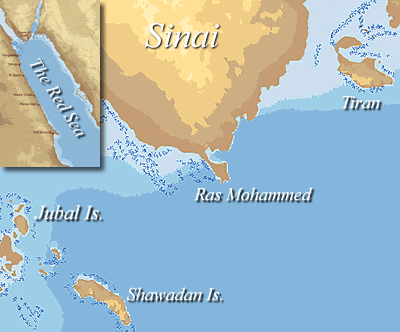  a bit south to the Sinai peninsula. Map of northern Red Sea